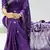 purple color shibori printed mull jacquard saree with unstitched blouse