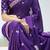 purple color shibori printed mull jacquard saree with unstitched blouse