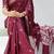wine color shibori printed mull jacquard saree with unstitched blouse