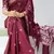 wine color shibori printed mull jacquard saree with unstitched blouse