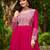 Pink Star Georgette Gown with Beads & Sequins Embroidery and Matching Dupatta
