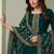 Green embroidered georgette straight cut salwar kameez for eid