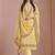 Yellow embroidered chiffon straight cut party wear salwar kameez