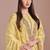 Yellow embroidered chiffon straight cut party wear salwar kameez