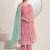 Pink embroidered & jarkan work organza straight cut suits for women