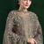 Grey embroidered & swarovski chiffon straight cut salwar kameez for eid