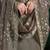 Grey embroidered & swarovski chiffon straight cut salwar kameez for eid