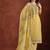 Yellow embroidered & jarkan organza straight cut party wear salwar kameez