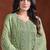 Green embroidered & jarkan organza straight cut salwar kameez for women