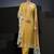 Yellow swarovski satin silk straight cut salwar kameez
