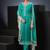 Sea green swarovski satin silk straight cut salwar kameez style