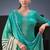 Sea green swarovski satin silk straight cut salwar kameez style