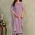 Lavender embroidered & jarkan organza chiffon straight cut eid wear salwar kameez