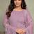 Lavender embroidered & jarkan organza chiffon straight cut eid wear salwar kameez