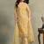 Yellow embroidered & jarkan organza chiffon straight cut salwar kameez eid for women