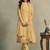 Yellow embroidered & jarkan organza chiffon straight cut salwar kameez eid for women