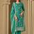Rama green embroidered & swarovski organza straight cut salwar kameez for eid