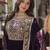Wine Faux Blooming Heavy Embroidered Gown with Zari   Sequins Work & Lace-Border Dupatta