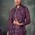 Purple embroidered & swarovski chiffon straight cut salwar kameez