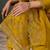 Mustard embroidered & swarovski chiffon straight cut eid wear salwar kameez