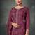 Maroon embroidered & swarovski chiffon straight cut suit