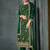 Green embroidered & hand work satin chiffon straight cut eid wear salwar kameez for women