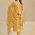 Yellow embroidered & swarovski organza chiffon straight cut salwar kameez