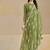 Green embroidered & swarovski organza chiffon straight cut salwar kameez