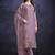 Purple embroidered & sequins organza chiffon straight cut salwar kameez