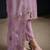 Purple embroidered & sequins organza chiffon straight cut salwar kameez