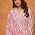 Pink chikankari viscose organza straight cut salwar kameez
