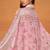 Pink chikankari viscose organza straight cut salwar kameez