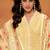 Yellow chikankari viscose organza straight cut eid wear salwar kameez