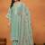 Sea green chikankari viscose organza straight cut salwar kameez for women