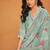 Sea green chikankari viscose organza straight cut salwar kameez for women