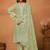 Sea green chikankari viscose organza straight cut salwar kameez for women