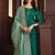 Green embroidered chinnon silk straight cut salwar kameez dubble dupatta