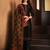 Black embroidered chinnon silk straight cut salwar kameez dubble dupatta