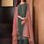 Sea green embroidered chinnon silk straight cut salwar kameez dubble dupatta