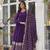 Purple Faux Blooming Designer Gown with Heavy Zari   Sequins Embroidery