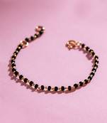 Gold-plated lucky baby elephant black beads nazariya bracelet