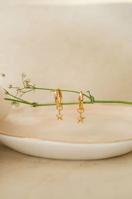 Gold-plated star twinkle hoop earring 3