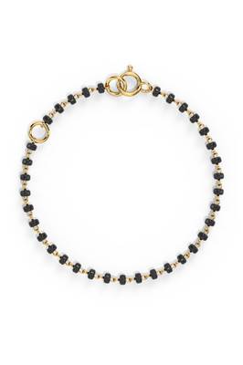 Gold-plated lucky baby elephant black beads nazariya bracelet 4