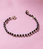 Rhodium-plated black beads nazariya bracelet