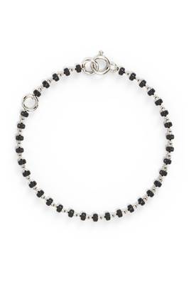 Rhodium-plated black beads nazariya bracelet 2