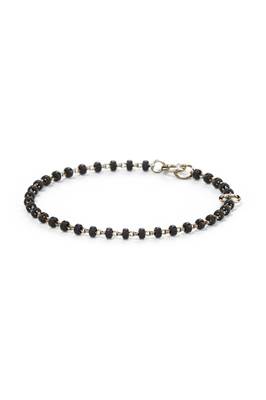 Rhodium-plated black beads nazariya bracelet 3