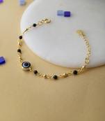 Gold-plated evil eye black beads nazariya bracelet