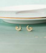 Gold-plated star & moon stud cubic zirconia earring