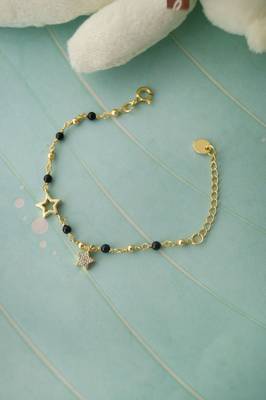 Gold-plated star play charm cubic zirconia nazariya bracelet 1