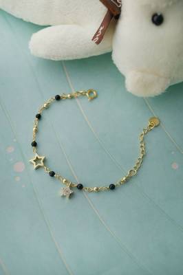 Gold-plated star play charm cubic zirconia nazariya bracelet 3